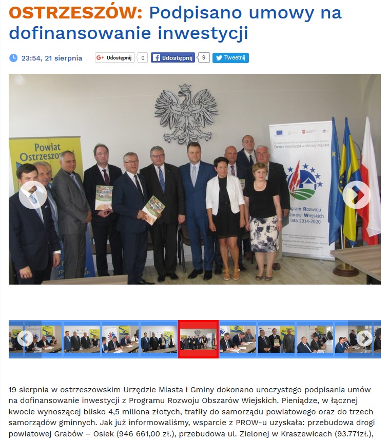 Podpisano umowy na dofinansowanie inwestycji  radiosud.pl  wyd 21 sieprnia 2016